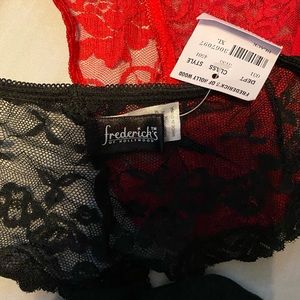 Fredricks of Hollywood Black and Red Lace Panty